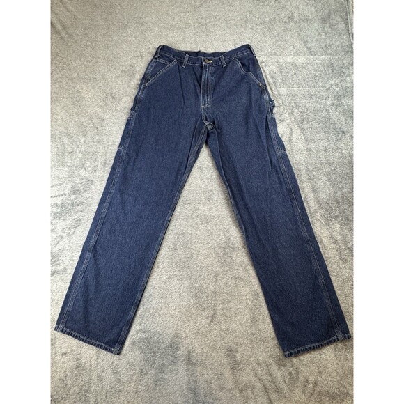 Carhartt Original Dungaree Fit Jeans Mens Size 34x34 Blue Carpenter Workwear